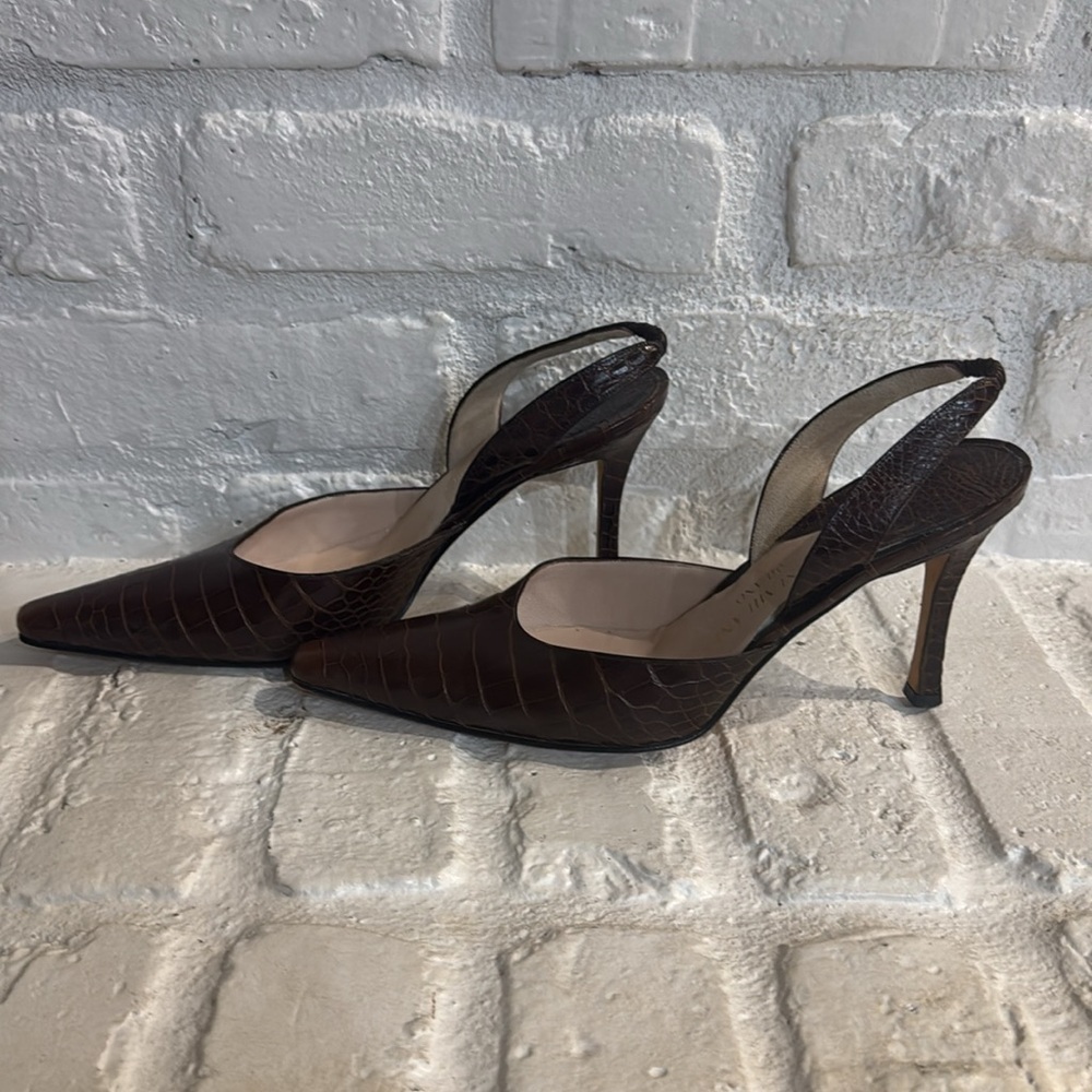 Gianni Milanesi Leather Sling Backs, 38. / 7.5 - Picture 2 of 7